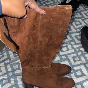Naturalizer Chestnut Suede Heeled Boots